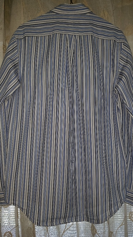 Ralph Lauren Blue Stripped Button Down Long Sleeve Shirt - Picture 4 of 5